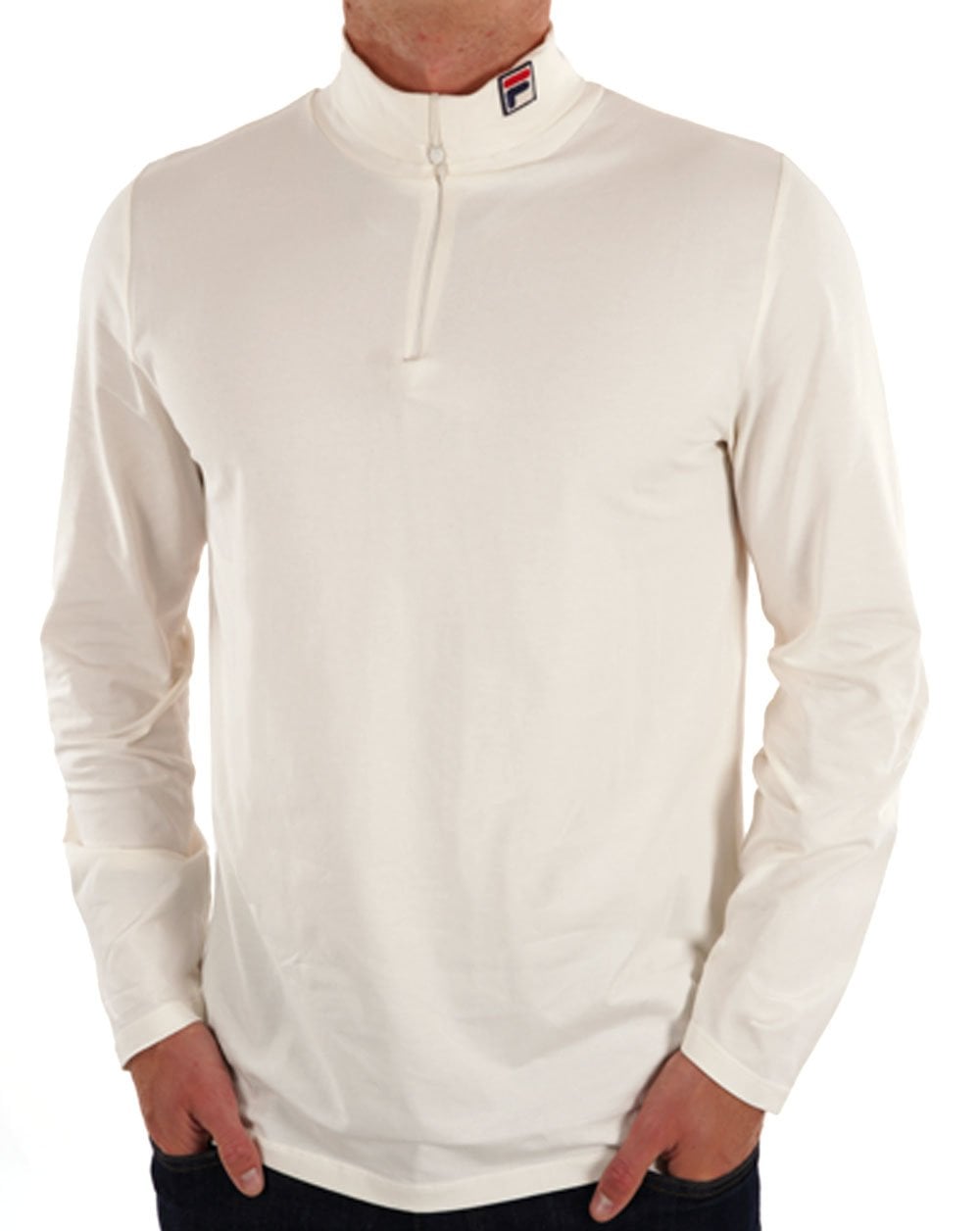 Fila Vintage Neil Rollkragenpullover mit Reißverschluss Gardenia