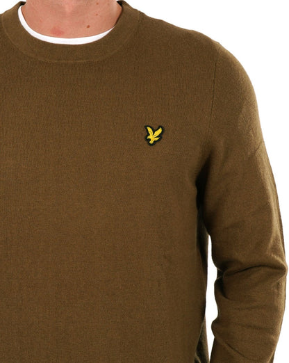Lyle &amp; Scott Merino-Rundhalspullover „Wild Nettle“