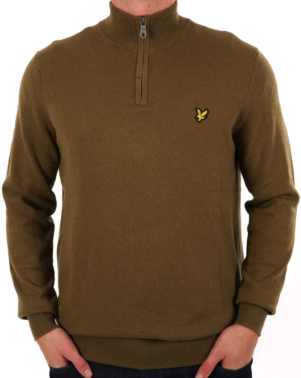 Lyle &amp; Scott Merinopullover mit Viertelreißverschluss, Wild Nettle
