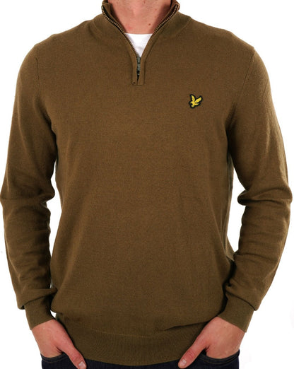 Lyle &amp; Scott Merinopullover mit Viertelreißverschluss, Wild Nettle