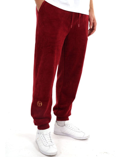 Sergio Tacchini Klassische Velours-Trainingshose, Dunkelrot