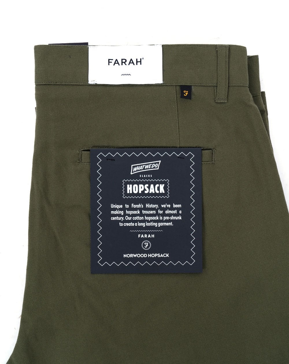 Farah – Norwood Hopsack-Hose, Olivgrün