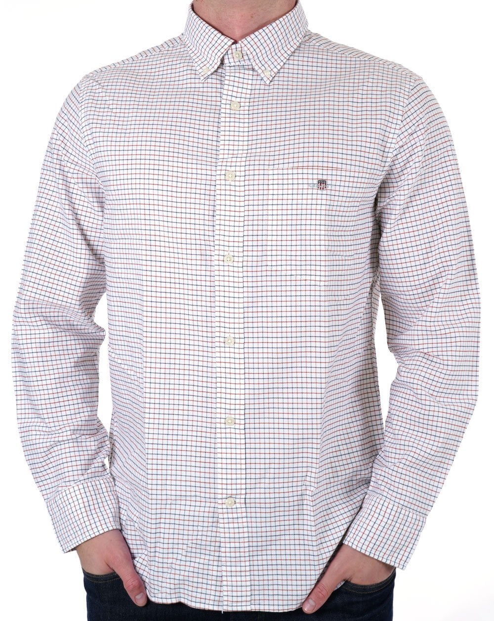 Gant Tattersall Oxford-Hemd Eisenrot