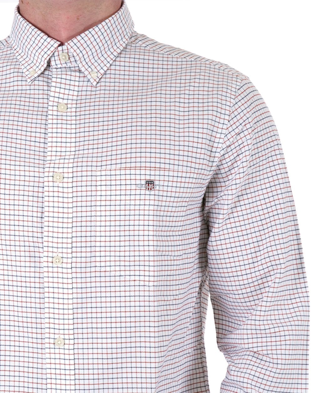 Gant Tattersall Oxford-Hemd Eisenrot
