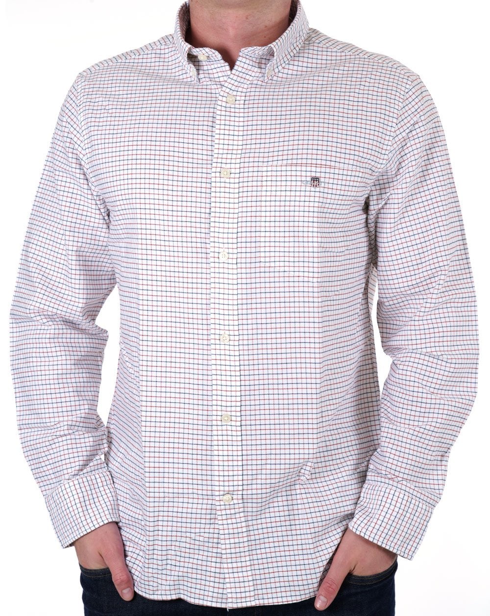 Gant Tattersall Oxford-Hemd Eisenrot