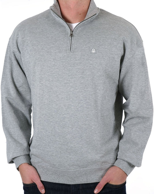 Benetton Benetton Sweatshirt mit Viertelreißverschluss in Grau