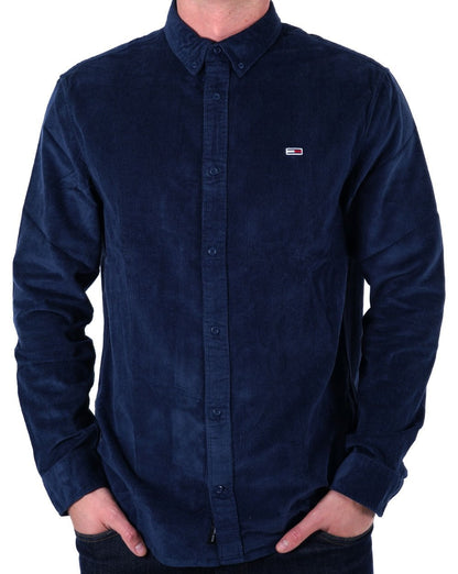 Tommy Jeans – Cordhemd in Dunkelmarineblau