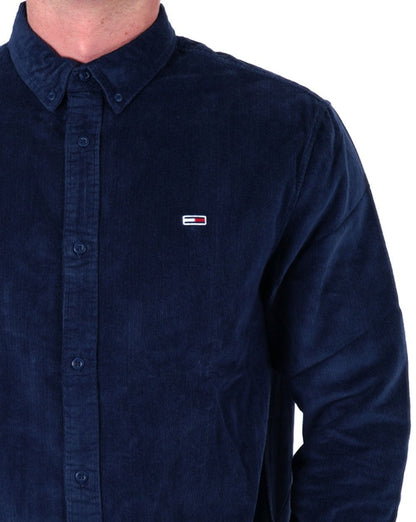 Tommy Jeans – Cordhemd in Dunkelmarineblau