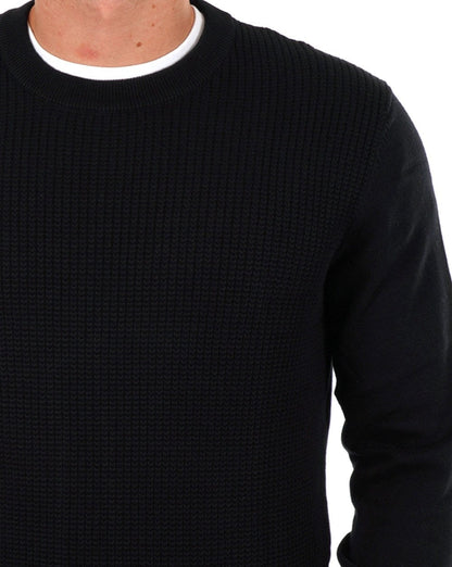 Ben Sherman Strukturierter Rundhalsstrick in Schwarz