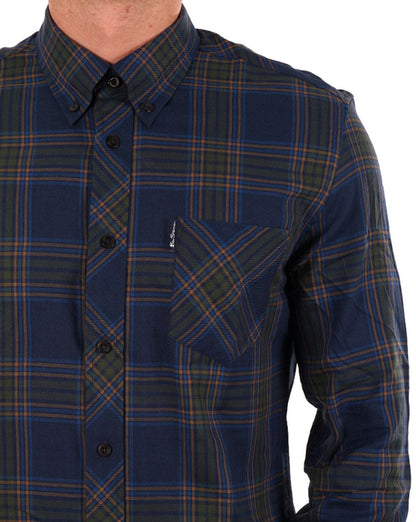 Ben Sherman – Hemd mit Gitterkaromuster, Marineblau