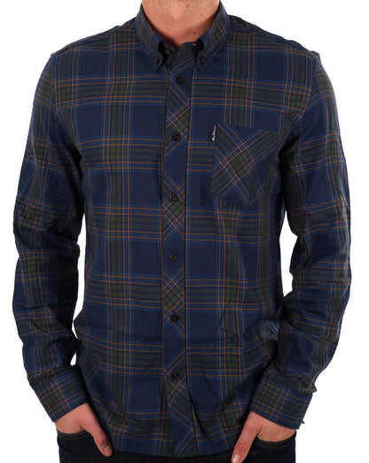 Ben Sherman – Hemd mit Gitterkaromuster, Marineblau
