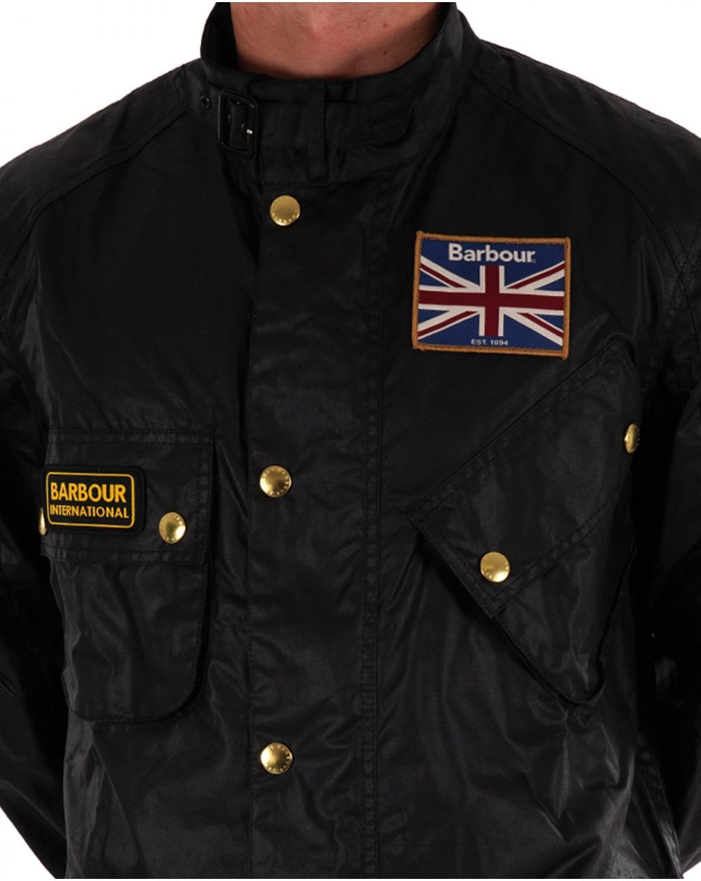 Barbour Union Jack Wax Jacket Black
