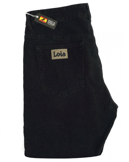 Lois Bootcut Nadelcord Schwarz