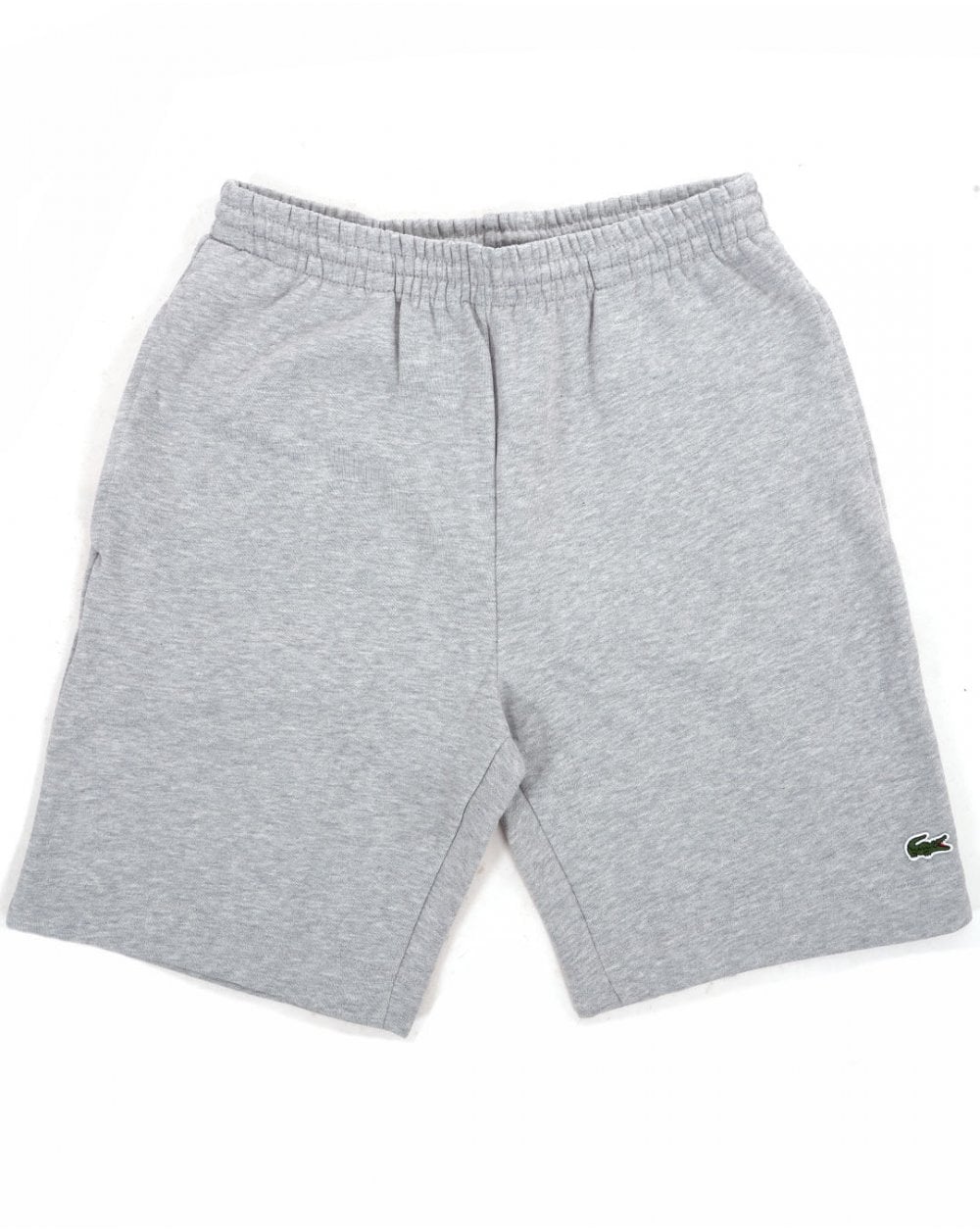 Lacoste – Fleece-Shorts mit Gesäßtasche, Grau meliert