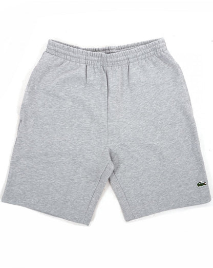 Lacoste – Fleece-Shorts mit Gesäßtasche, Grau meliert