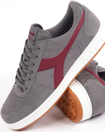 Diadora MB Elite Wildledertrainer Grau Burgund