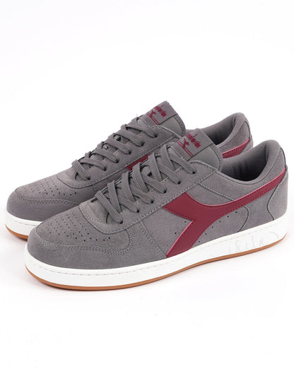 Diadora MB Elite Wildledertrainer Grau Burgund