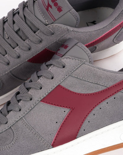Diadora MB Elite Wildledertrainer Grau Burgund