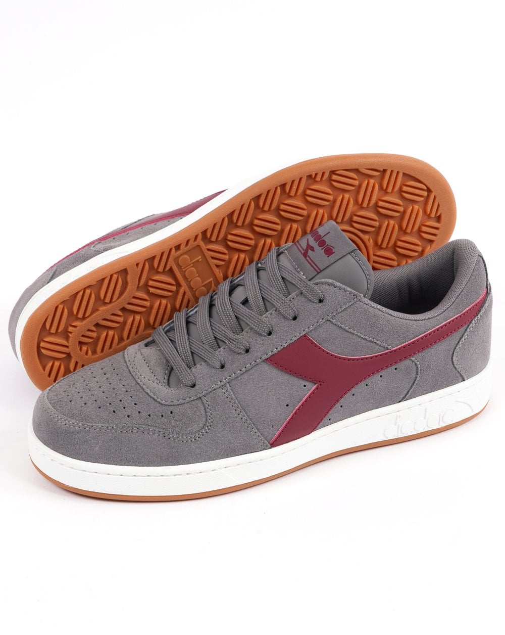 Diadora MB Elite Wildledertrainer Grau Burgund