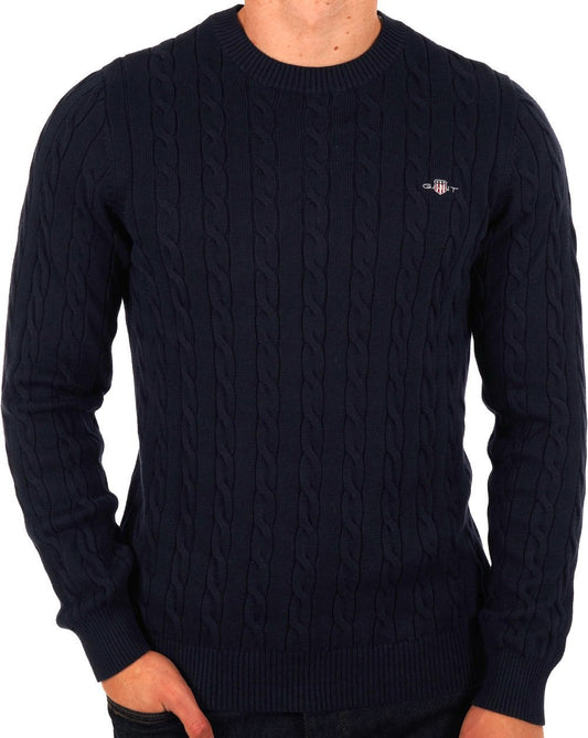 Gant Zopfmusterpullover Marineblau