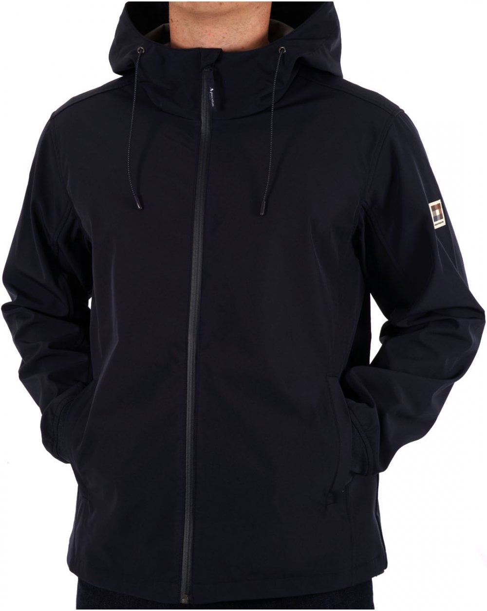 Aquascutum Shell Hybrid Kapuzenjacke Marineblau