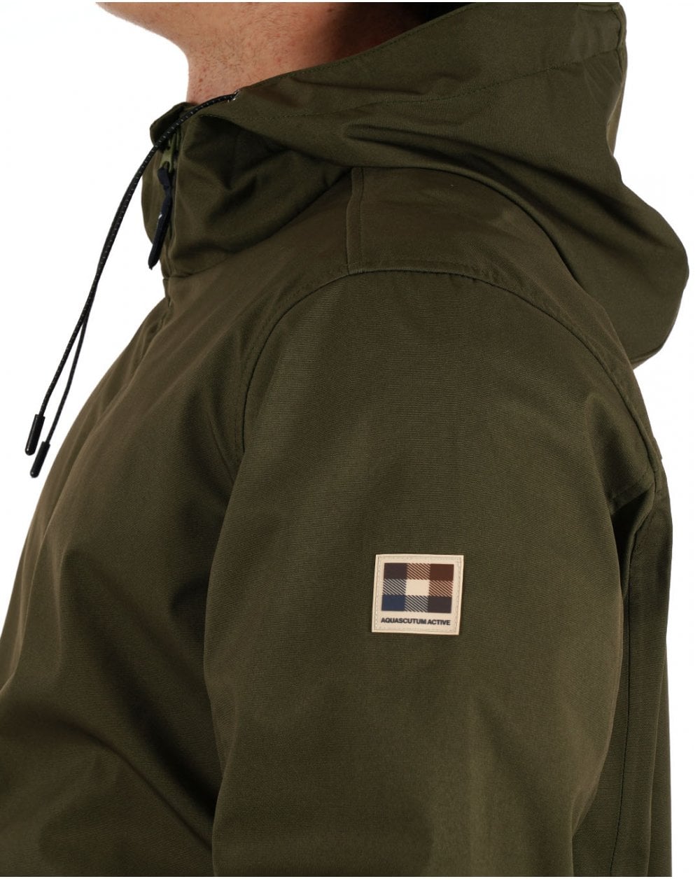 Aquascutum Shell Hybrid Hooded Jacket Army Green