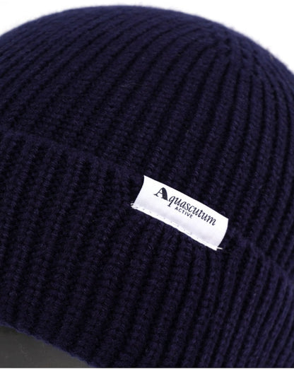 Aquascutum Logo Beanie Navy
