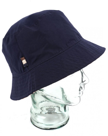 Aquascutum Hydro Wendbarer Fischerhut Marineblau/Karo