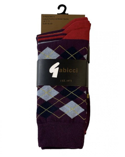 Gabicci Vintage Argyle Socken Burgund