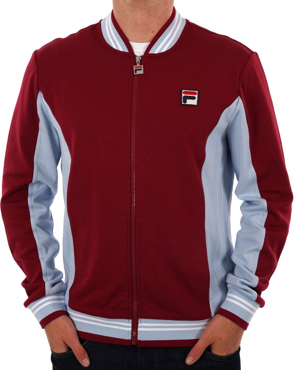 Fila Vintage Mk1 Settanta Track Top Weinrot/Himmelblau