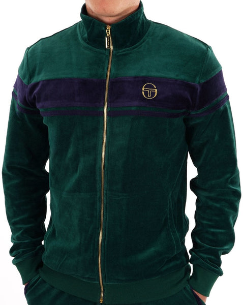 Sergio Tacchini Masters Velour Track Top Green / Navy