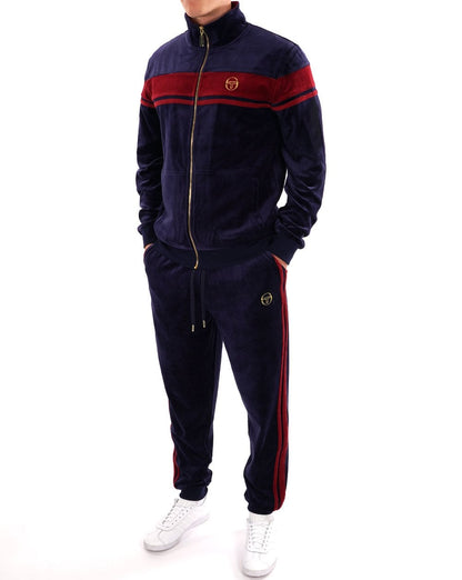 Sergio Tacchini Masters Velours Trainingshose Marineblau / Merlot