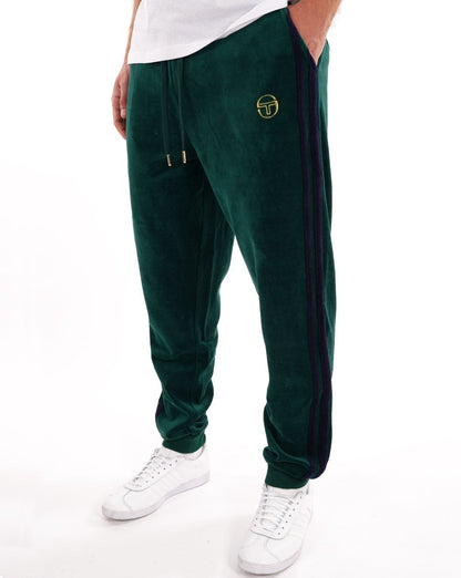 Sergio Tacchini Masters Velours Trainingshose Grün / Marineblau