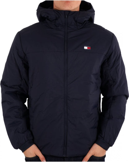 Tommy Jeans – Leichte Kapuzenjacke in Marineblau