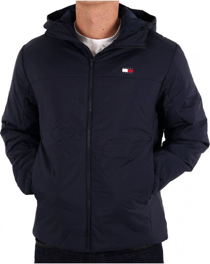 Tommy Jeans – Leichte Kapuzenjacke in Marineblau