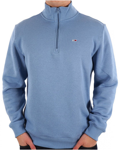 Tommy Jeans – Sweatshirt mit 1/4-Reißverschluss am Hals, Colorado-Blau