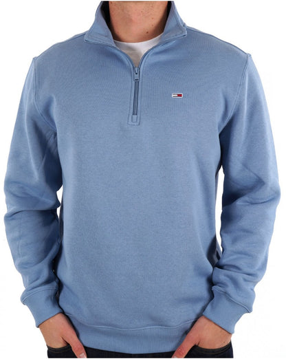 Tommy Jeans – Sweatshirt mit 1/4-Reißverschluss am Hals, Colorado-Blau