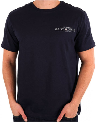 Gant Grafik-T-Shirt Marineblau