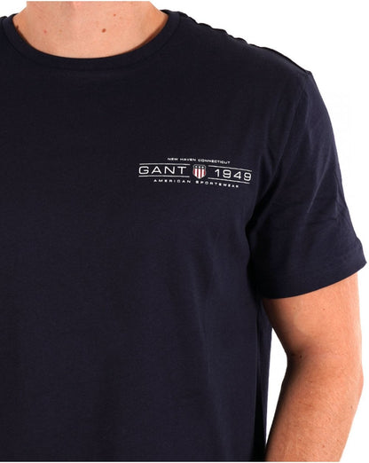 Gant Grafik-T-Shirt Marineblau
