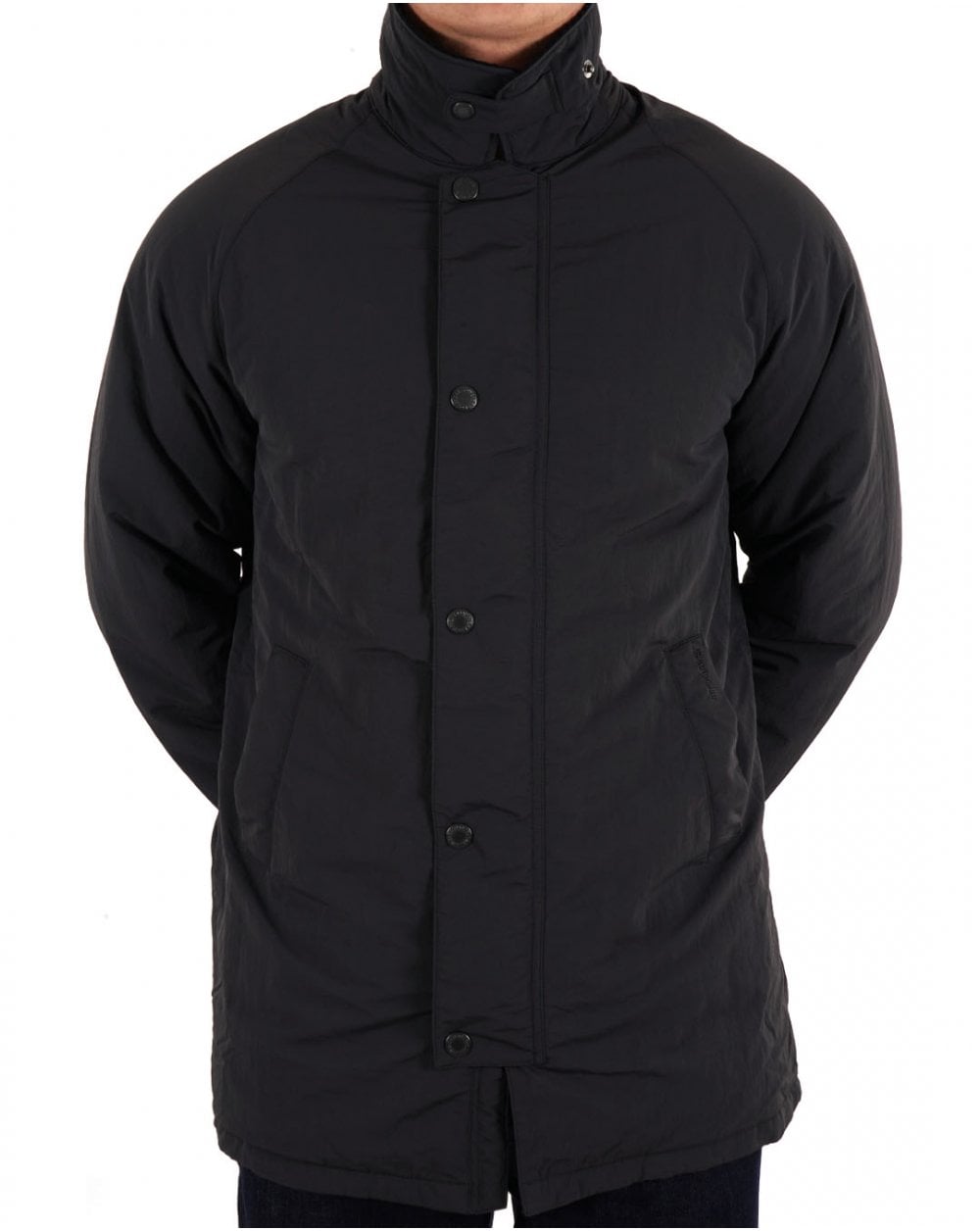 Barbour Winter – Wattierter, wasserabweisender Regenmantel in Schwarz