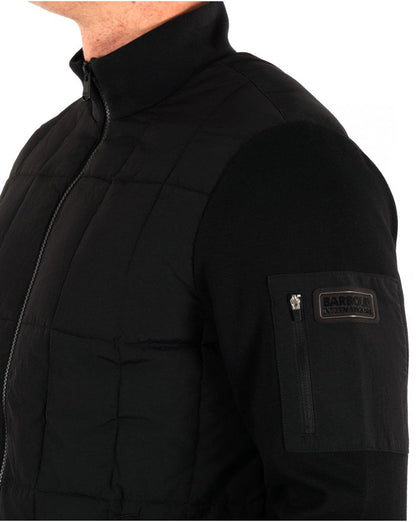 Barbour International Otto Baffle Quilt mit durchgehendem Reißverschluss in Schwarz