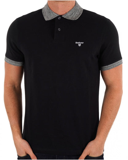 Barbour – Marlton – Maßgeschneidertes Poloshirt in Schwarz
