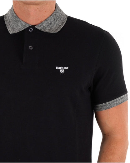 Barbour – Marlton – Maßgeschneidertes Poloshirt in Schwarz