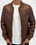 Gabicci Vintage Leather Bomber Jacket Brown