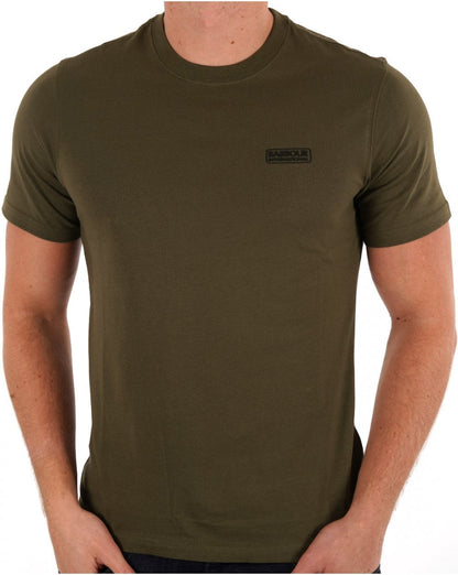 Barbour International – T-Shirt mit kleinem Logo in Uniformgrün