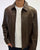 Archive Leathers Shirt Collar Leather Jacket Brown
