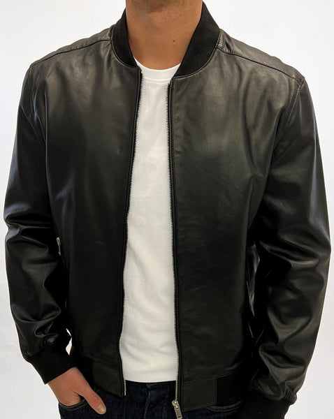 Archive Leathers Bomber Jacket Black