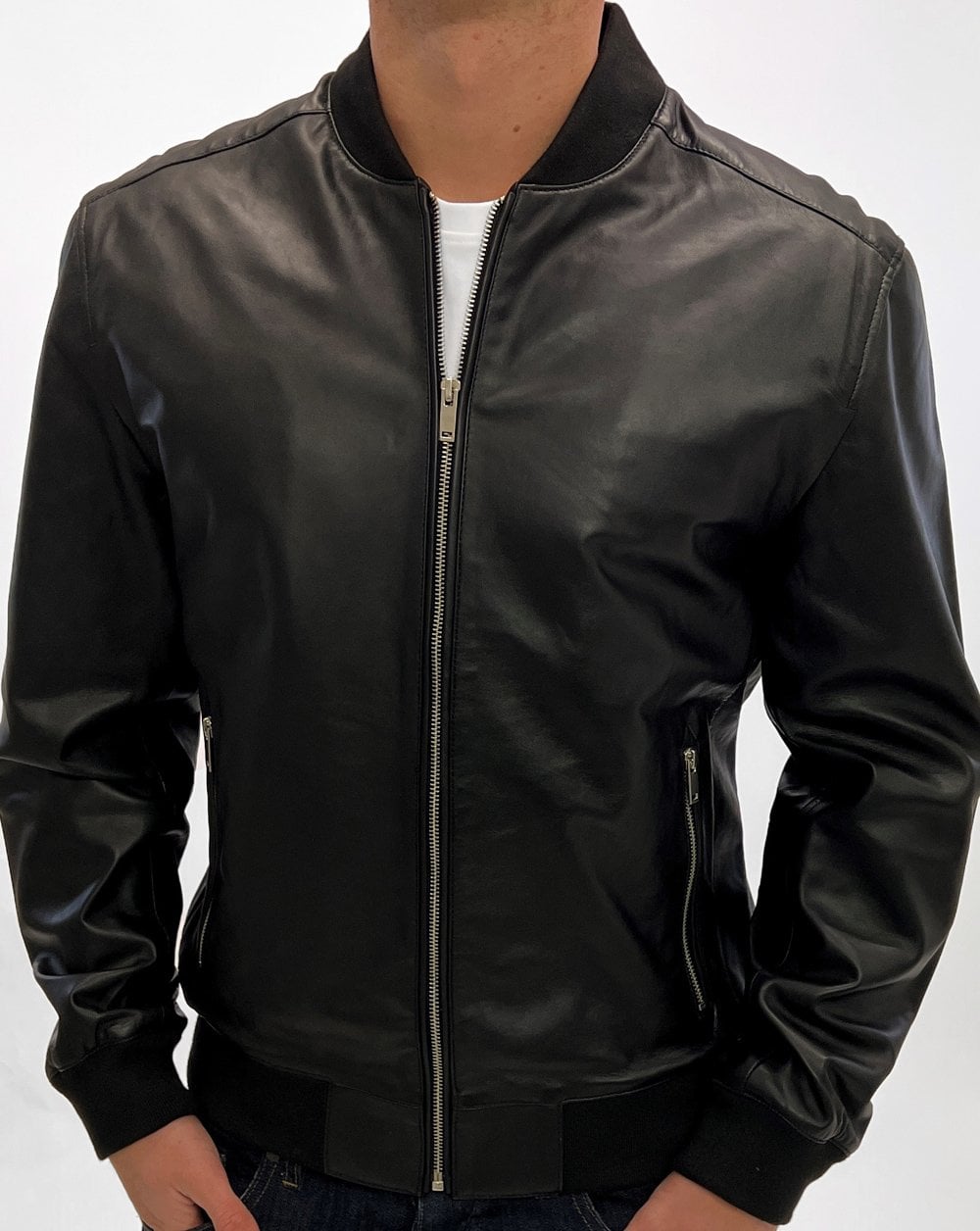 Archive Leathers Bomberjacke Schwarz