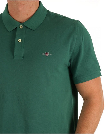 Gant Shield Pique Polo Woody Green