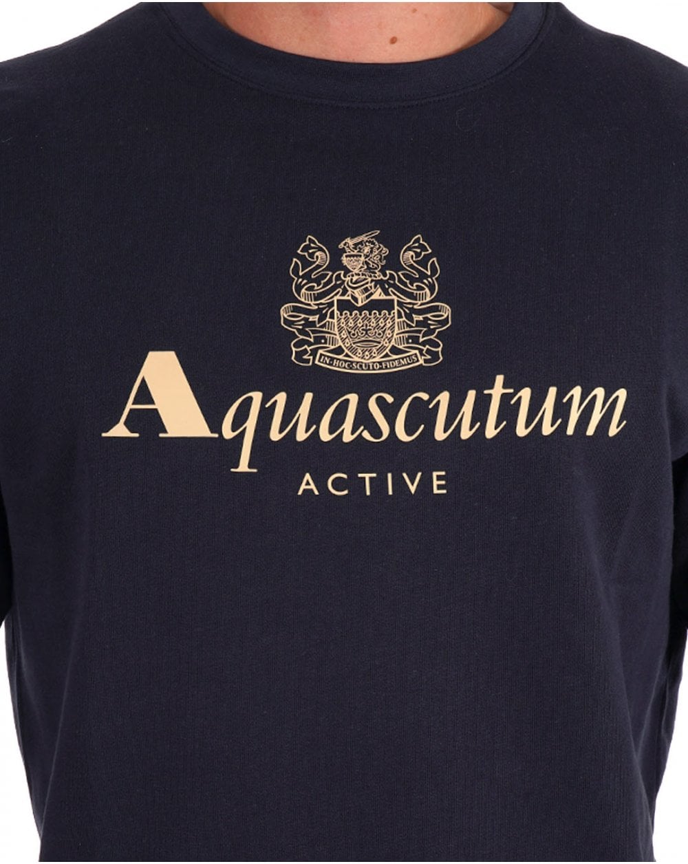 Aquascutum – Sweatshirt mit großem Logo, Marineblau